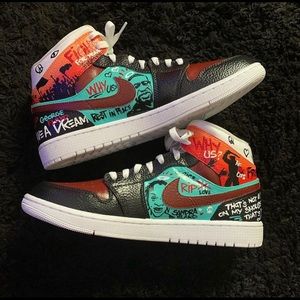 Custom Size 10.5 Jordan 1 Retro Mid Stay Woke